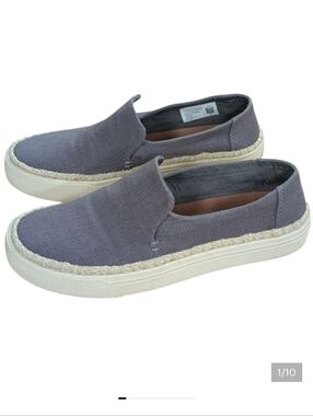 Toms Shade Heritage Canvas Jute Slip On Shoes Size 7.5